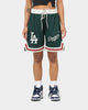 New Era Los Angeles Dodgers Mesh Shorts Dark Green/Cardinal
