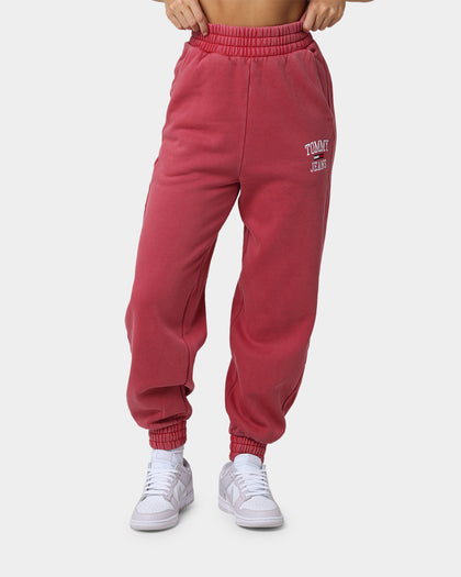 Tommy Jeans Women's College Logo Sweat Pants Cranberry