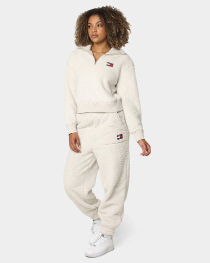 Tommy Jeans Women's TJW Plush Badge Sweat Pants Stony Beige