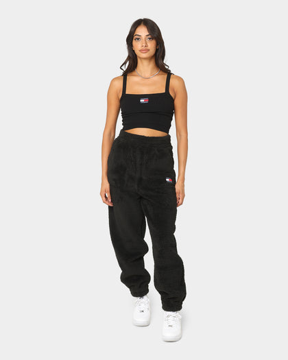 Tommy Jeans Women's Plush Badge Sweat Pants Black