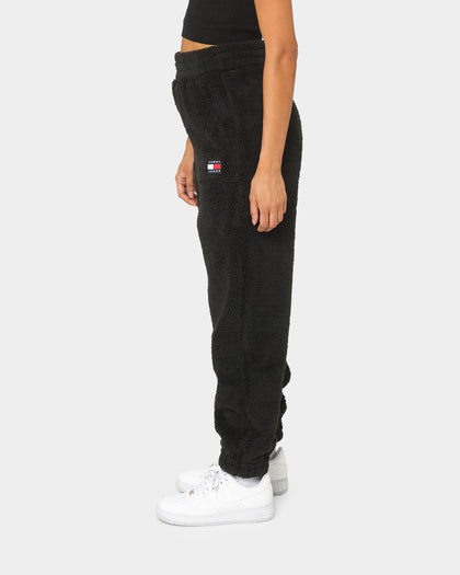 Tommy Jeans Women's Plush Badge Sweat Pants Black