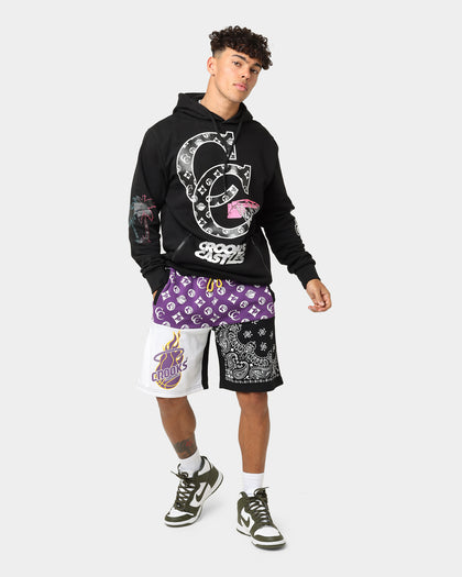 Crooks & Castles LA Serif Shorts Purple/Black