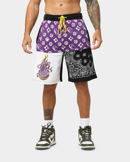 Crooks & Castles LA Serif Shorts Purple/Black