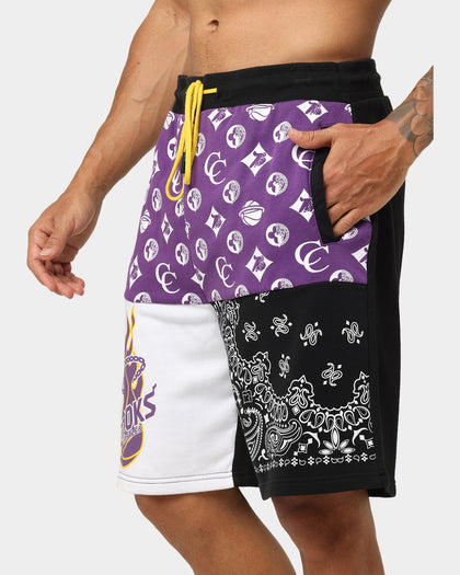 Crooks & Castles LA Serif Shorts Purple/Black