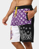 Crooks & Castles LA Serif Shorts Purple/Black