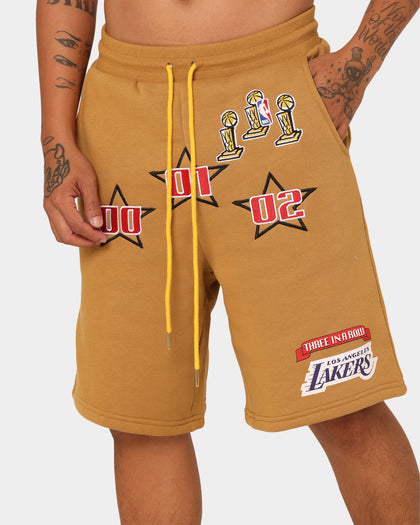 Mitchell & Ness Los Angeles Lakers 3-Peat Shorts Bone Brown