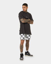 Saint Morta Vintage Checks Denim Shorts White/Black