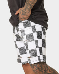 Saint Morta Vintage Checks Denim Shorts White/Black