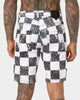 Saint Morta Vintage Checks Denim Shorts White/Black