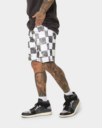 Saint Morta Vintage Checks Denim Shorts White/Black