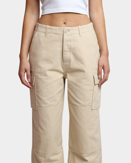 HUF Women's Double Knee Cargo Pants Stone