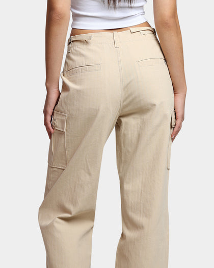 HUF Women's Double Knee Cargo Pants Stone