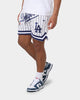 New Era Los Angeles Dodgers Pinstripe Script Shorts White Pinstripe