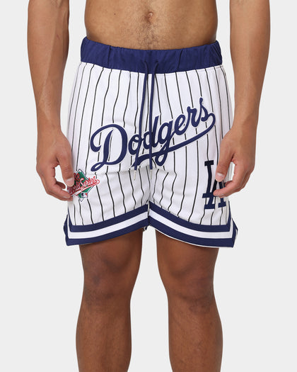 New Era Los Angeles Dodgers Pinstripe Script Shorts White Pinstripe