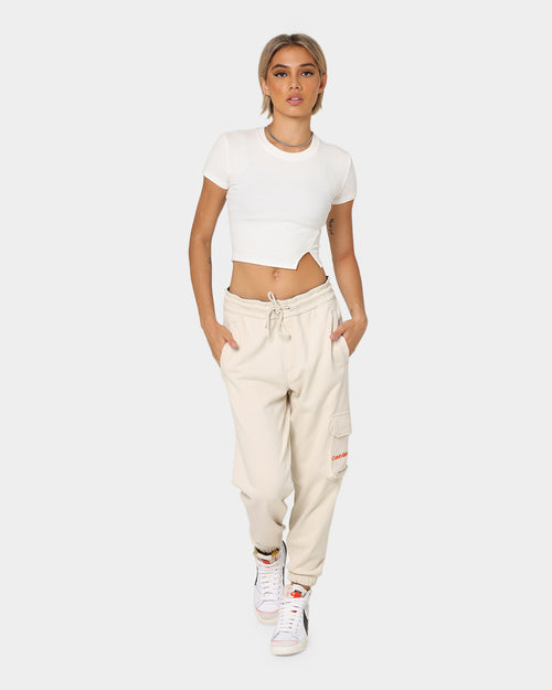 Calvin Klein Two Tone Monogram HWK Pants Eggshell