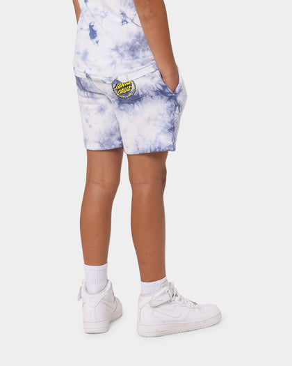 Santa Cruz Kids' Checked Out Flamed Dot Shorts Blue Tie Dye