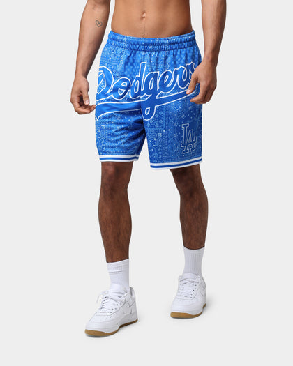 Majestic Athletic Los Angeles Dodgers Bandana Paisley Wordmark Shorts Royal Blue