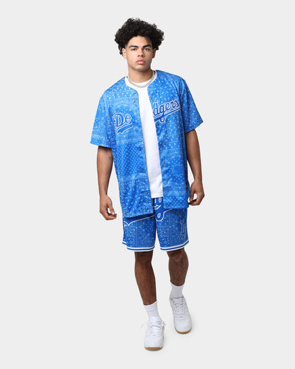 Majestic Athletic Los Angeles Dodgers Bandana Paisley Wordmark Shorts Royal Blue