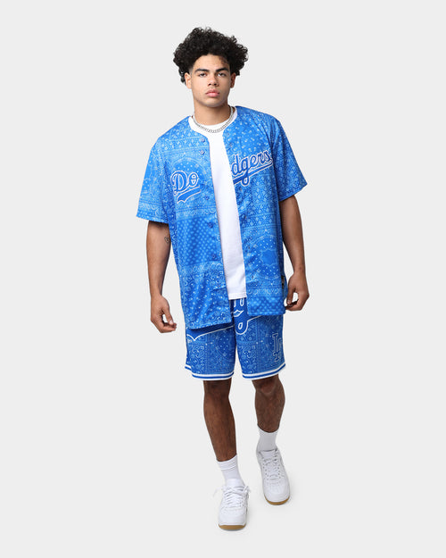 Majestic Athletic Los Angeles Dodgers Bandana Paisley Wordmark Shorts Royal Blue