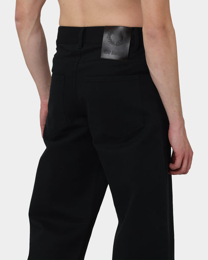 Fred Perry X Raf Simons Patched Denim Trousers Black