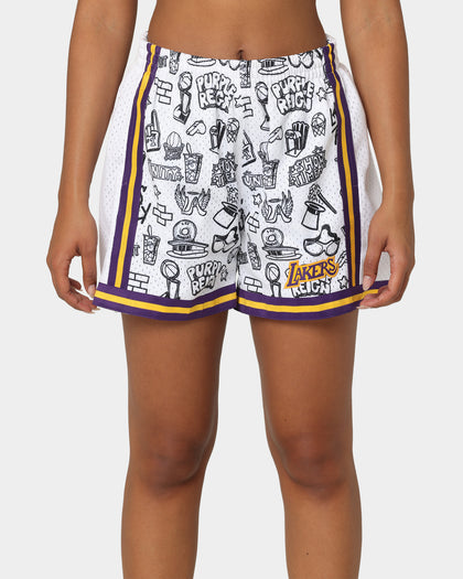 Mitchell & Ness Women's Los Angeles Lakers Doodle Shorts Black/White