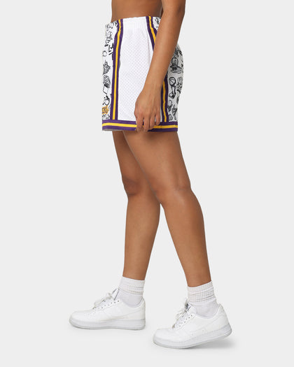 Mitchell & Ness Women's Los Angeles Lakers Doodle Shorts Black/White
