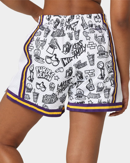 Mitchell & Ness Women's Los Angeles Lakers Doodle Shorts Black/White