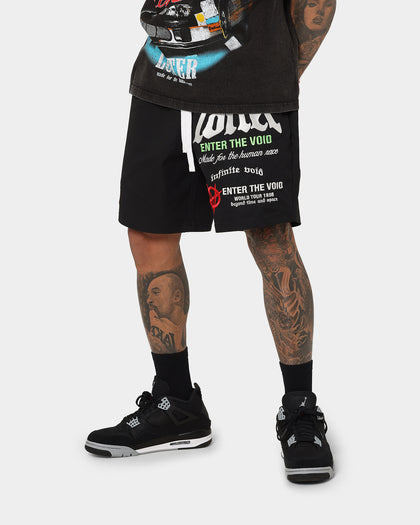 Loiter Void Multi Logo Walk Shorts Black