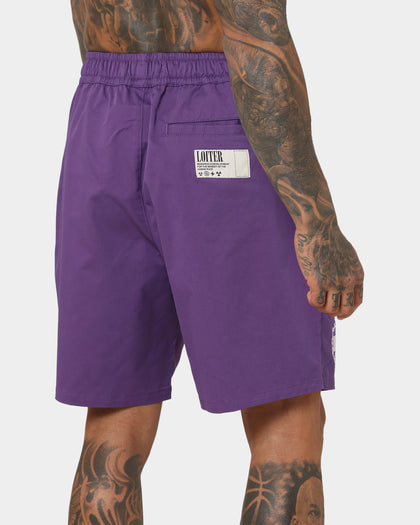 Loiter Void Multi Logo Walk Shorts Purple