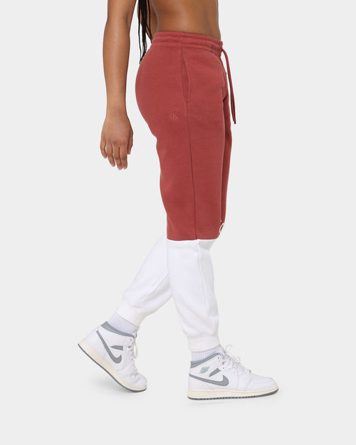 Calvin Klein Women's Colour Blocking Cuff Jogger Pants Terracotta Tile