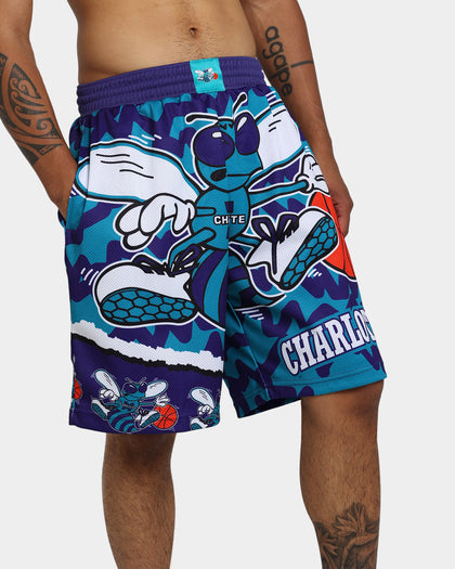 Mitchell & Ness Charlotte Hornets Jumbotron 2.0 Sublimated Shorts Teal