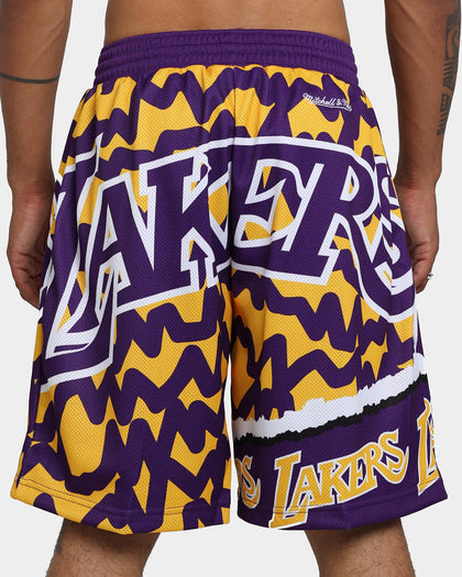 Mitchell & Ness Los Angeles Lakers Jumbotron 2.0 Sublimated Shorts Gold