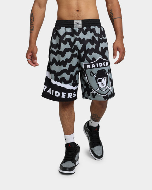 Mitchell & Ness Las Vegas Raiders Jumbotron 2.0 Sublimated Shorts Silver