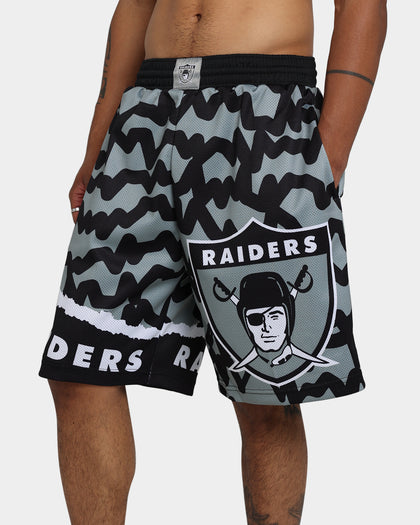 Mitchell & Ness Las Vegas Raiders Jumbotron 2.0 Sublimated Shorts Silver