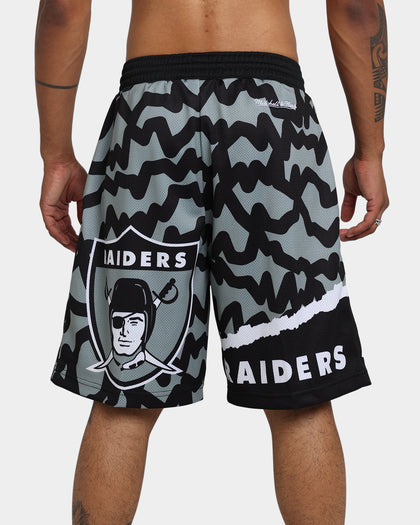 Mitchell & Ness Las Vegas Raiders Jumbotron 2.0 Sublimated Shorts Silver