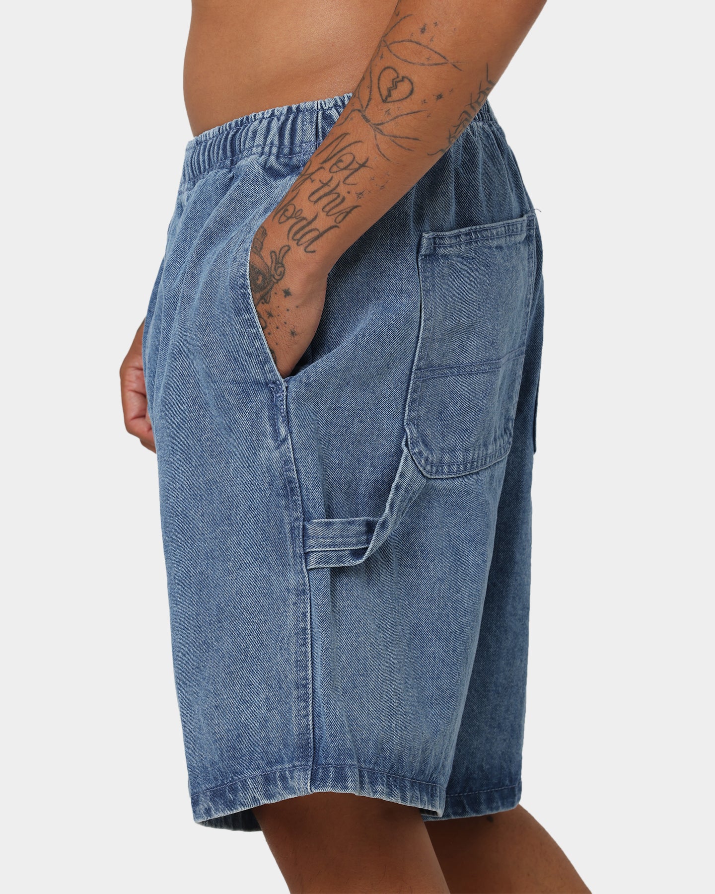 OBEY Easy Denim Carpenter Shorts Light Indigo | Culture Kings US
