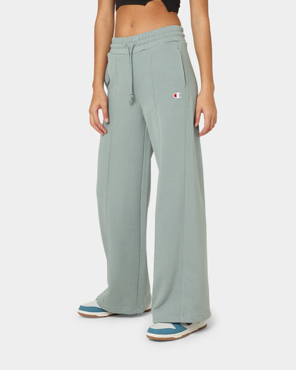 Champion Women's Reverse Weave Small C Wide Joggers Sage Shimmer Green