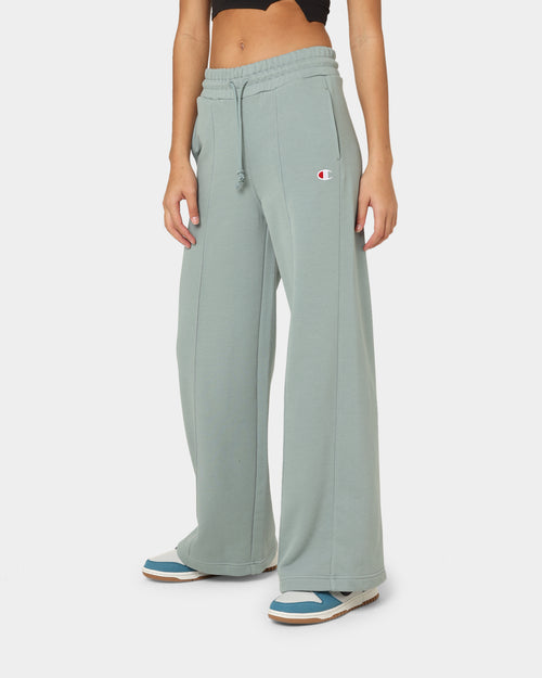 Champion Women's Reverse Weave Small C Wide Joggers Sage Shimmer Green