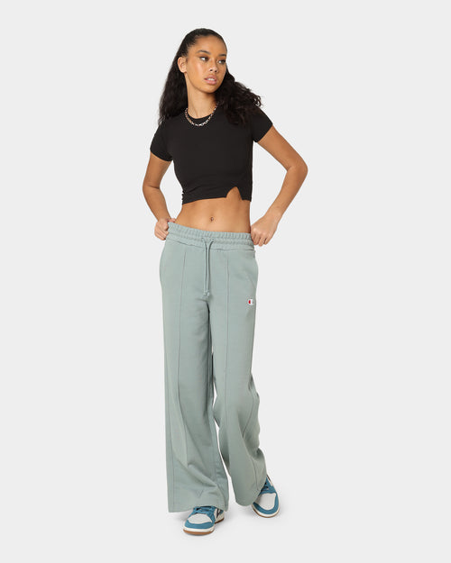 Champion Women's Reverse Weave Small C Wide Joggers Sage Shimmer Green