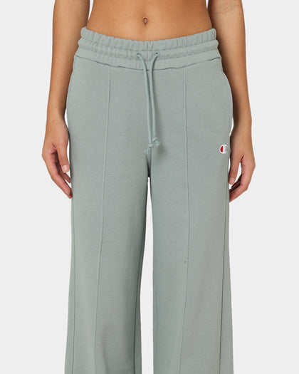 Champion Women's Reverse Weave Small C Wide Joggers Sage Shimmer Green