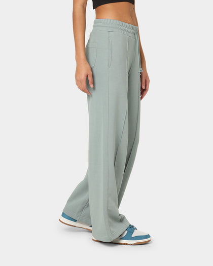 Champion Women's Reverse Weave Small C Wide Joggers Sage Shimmer Green