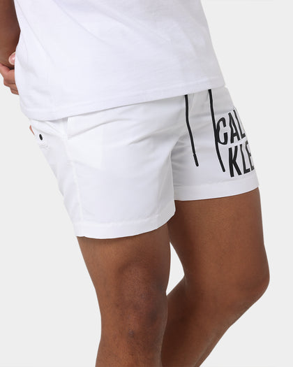 Calvin Klein Medium Drawstring Swim Shorts Pvh Classic White