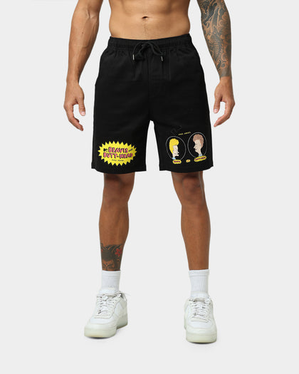 American Thrift American Thrift X Beavis & Butthead Opening Face Shorts Black