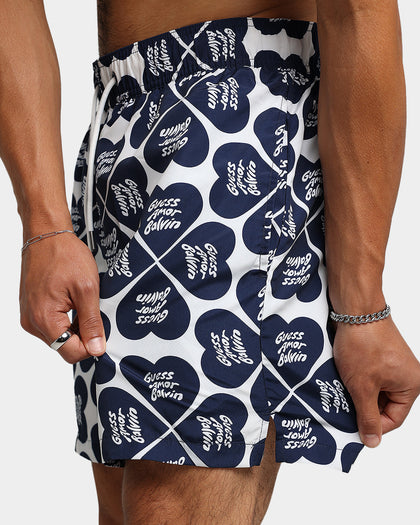 Guess Originals GUESS Originals X J Balvin Heart Print Swim Shorts Blackened Blue
