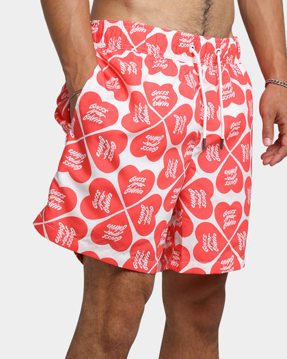 Guess Originals GUESS Originals X J Balvin Heart Print Swim Shorts Racer Red