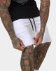 Saint Morta United Distressed Biker Shorts White