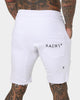 Saint Morta United Distressed Biker Shorts White