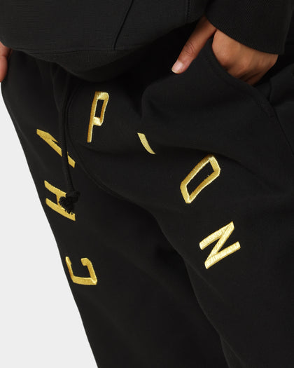 Champion Reverse Weave Arch Logo Jogger Pants Black/Gold