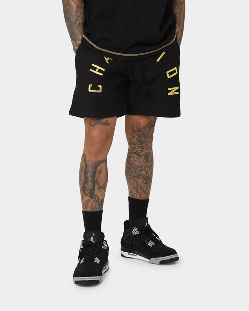 Champion Reverse Weave Arch Logo Shorts Black/Gold