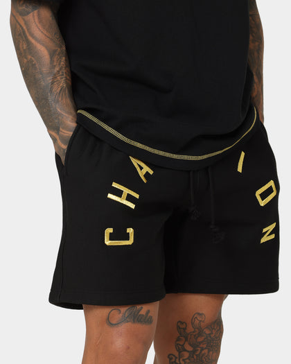 Champion Reverse Weave Arch Logo Shorts Black/Gold